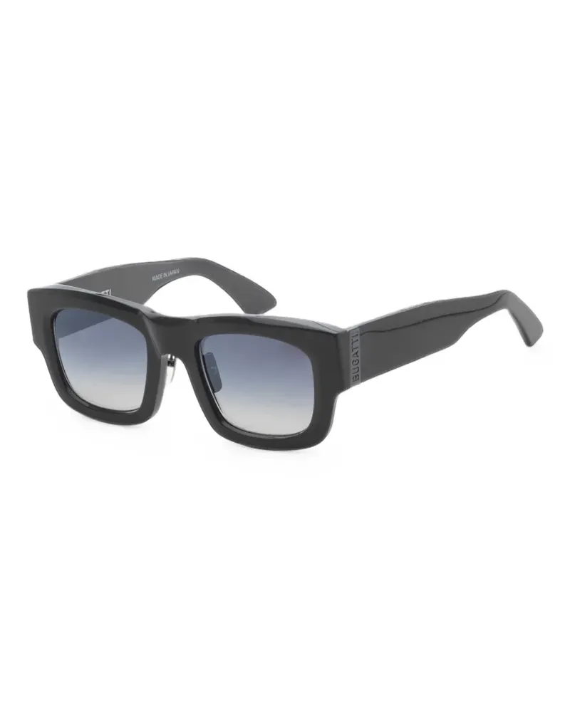 Bugatti Sonnenbrille mit eckigem Gestell - Schwarz Schwarz