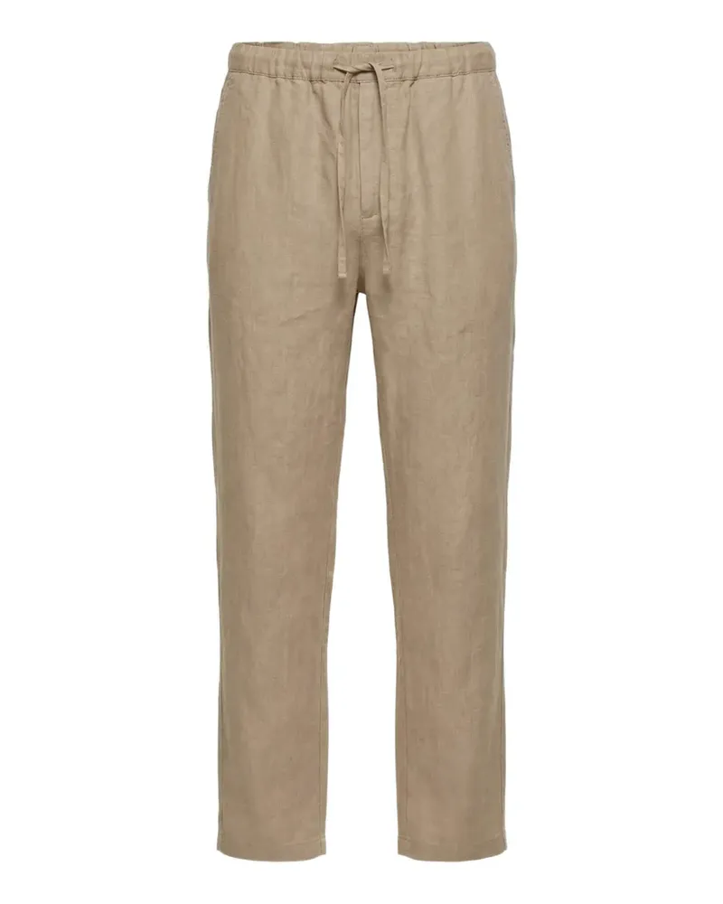 120% Lino drawstring linen trousers - Nude Nude