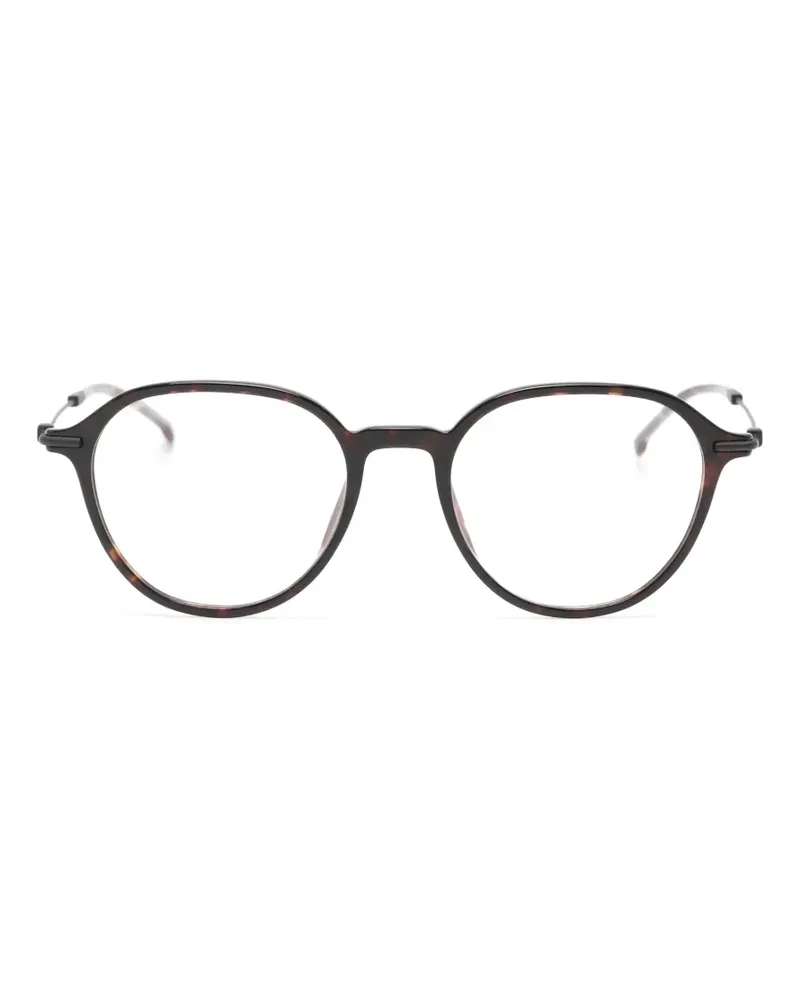 HUGO BOSS tortoiseshell-effect round-frame glasses - Braun Braun