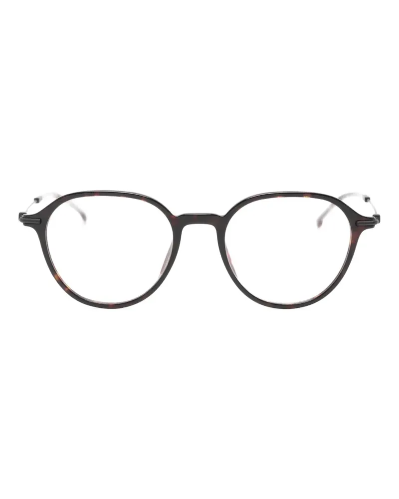 HUGO BOSS tortoiseshell-effect round-frame glasses - Braun Braun