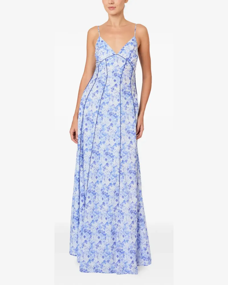 Rosie Assoulin V-neck floral dress - Blau Blau