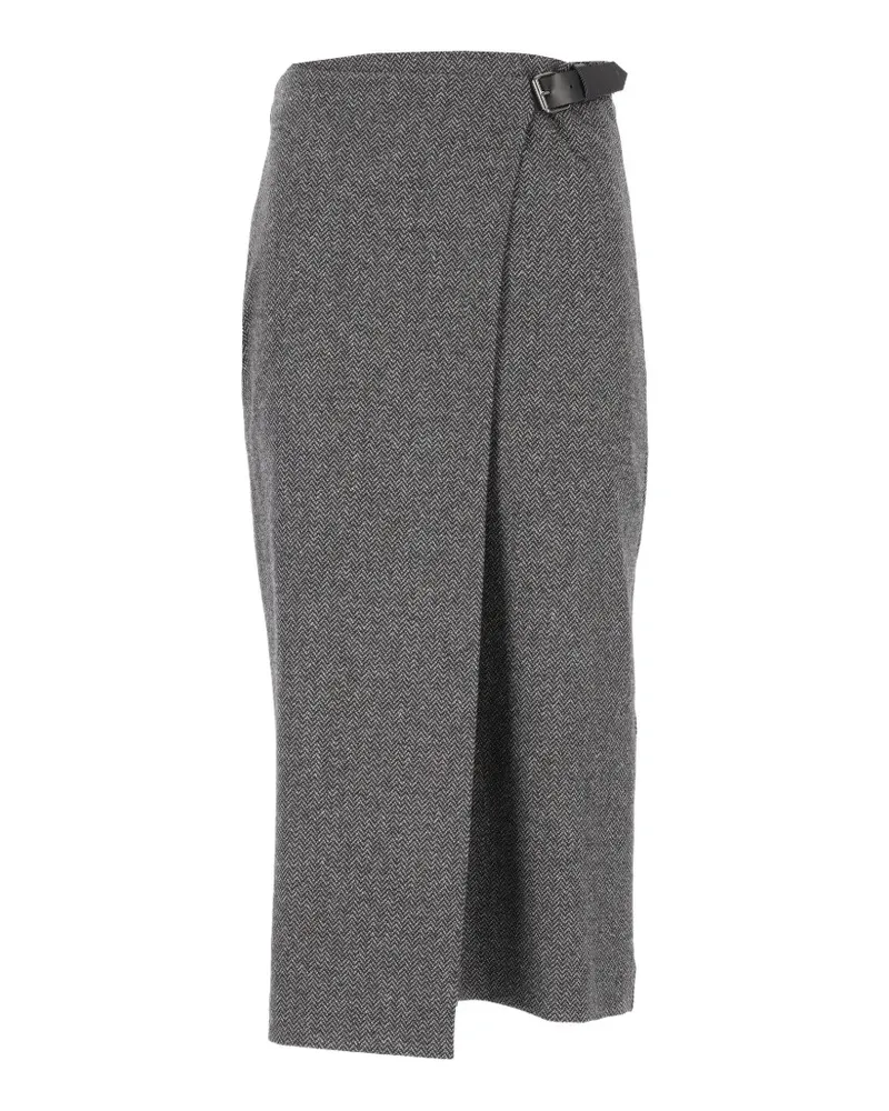 Max Mara Petali chevron-patter midi skirt - Grau Grau