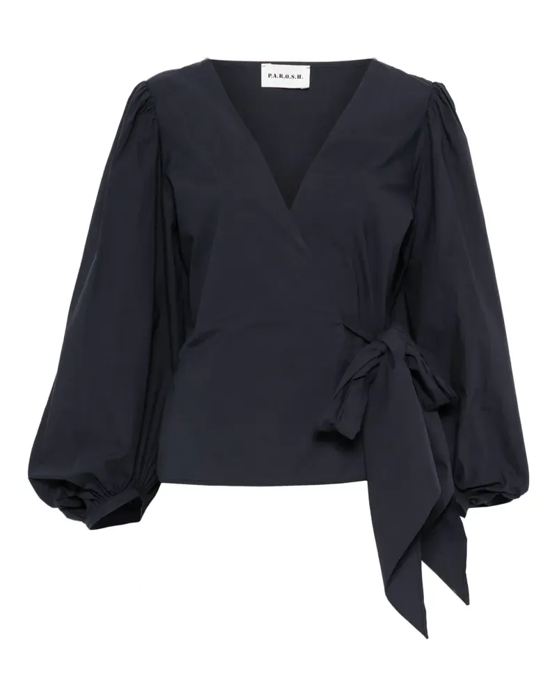 P.A.R.O.S.H. Bluse mit V-Ausschnitt - Blau Blau