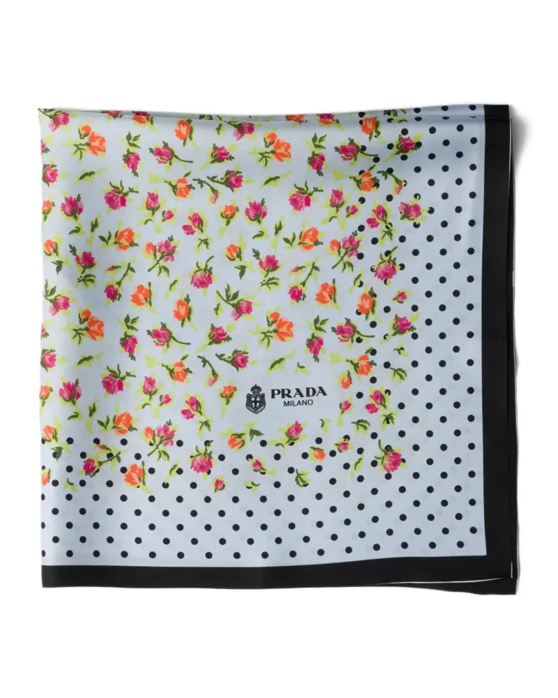 Prada Schal mit Print - Blau Blau