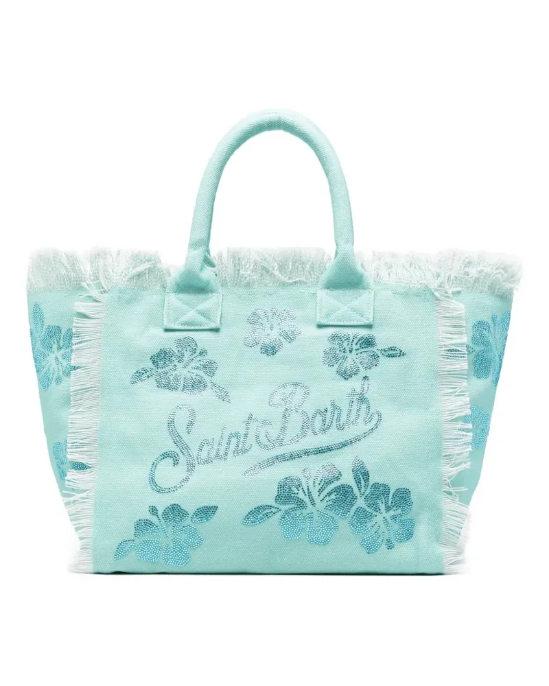 MC2 Saint Barth Vanity beaded-floral tote bag - Blau Blau