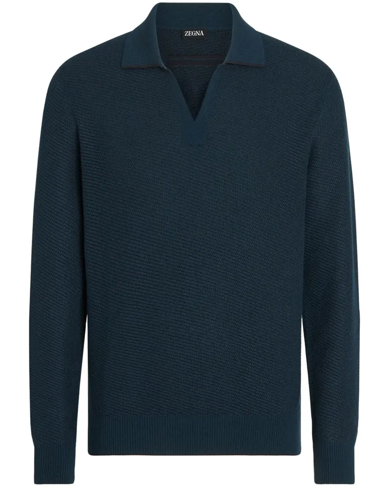 Ermenegildo Zegna Poloshirt aus Seiden-Kaschmirgemisch - Blau Blau