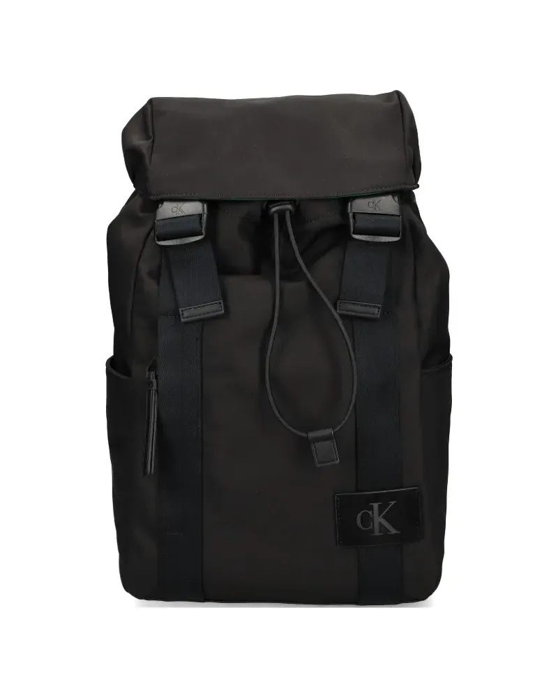 Calvin Klein Kordelzug-Rucksack mit Klappe - Schwarz Schwarz