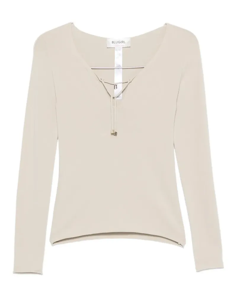 Blumarine V-neck T-shirt - Grau Grau