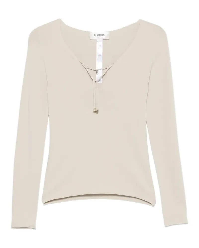 Blumarine V-neck T-shirt - Grau Grau