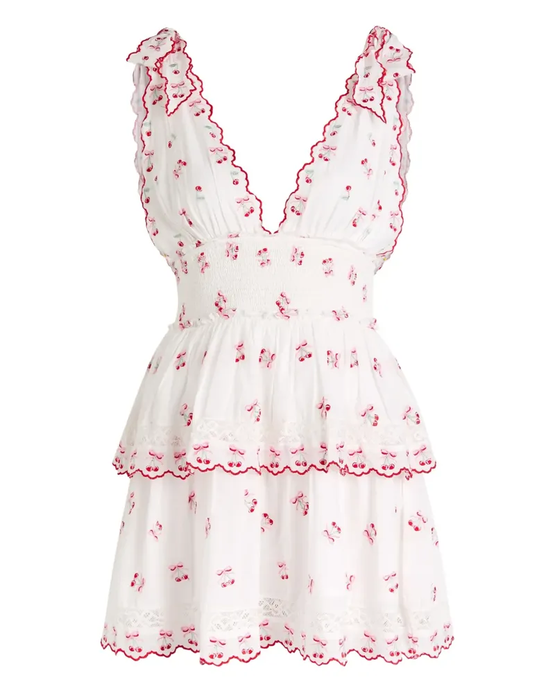 LoveShackFancy Soira embroidered cotton mini dress - Weiß Weiß
