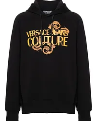 Versace Jeans Hoodie mit Watercolour Couture-Logo Schwarz