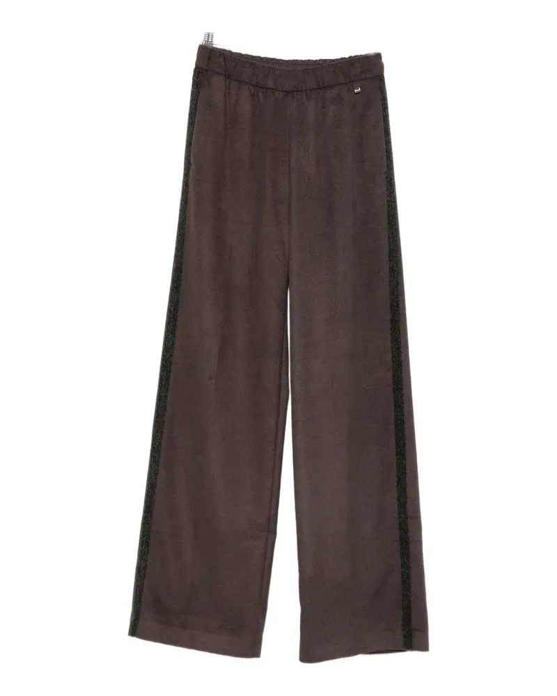Herno elasticated-waistband wide-leg trousers - Braun Braun