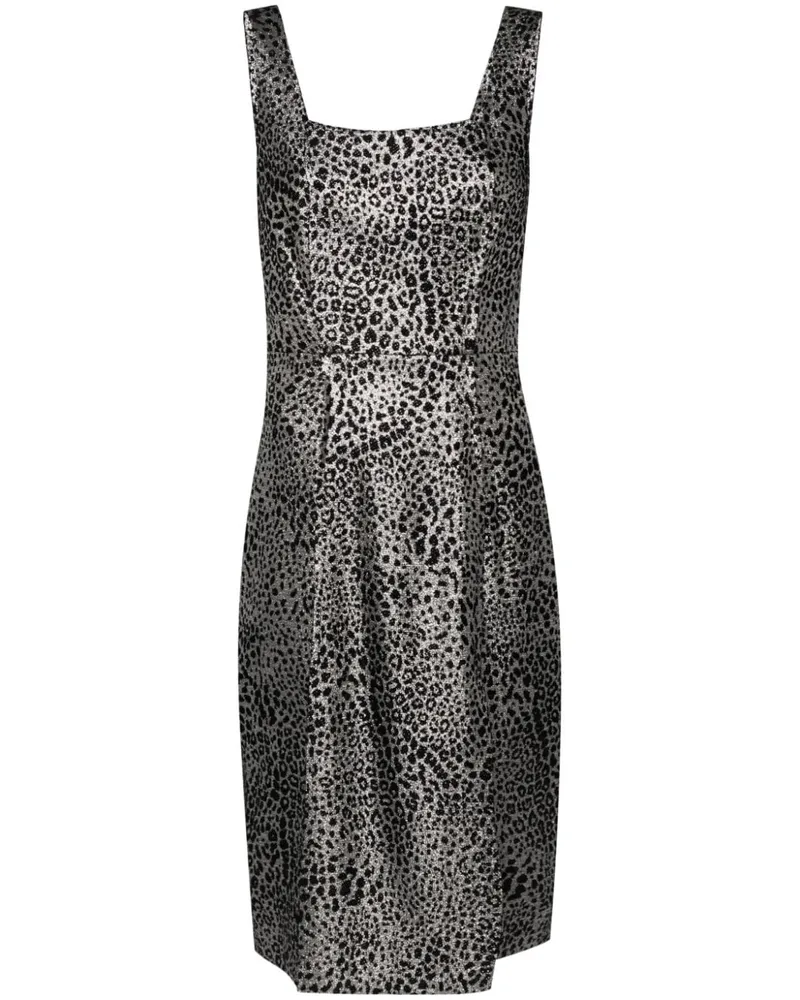 Genny Midikleid aus Animalier-Jacquard - Silber Silber