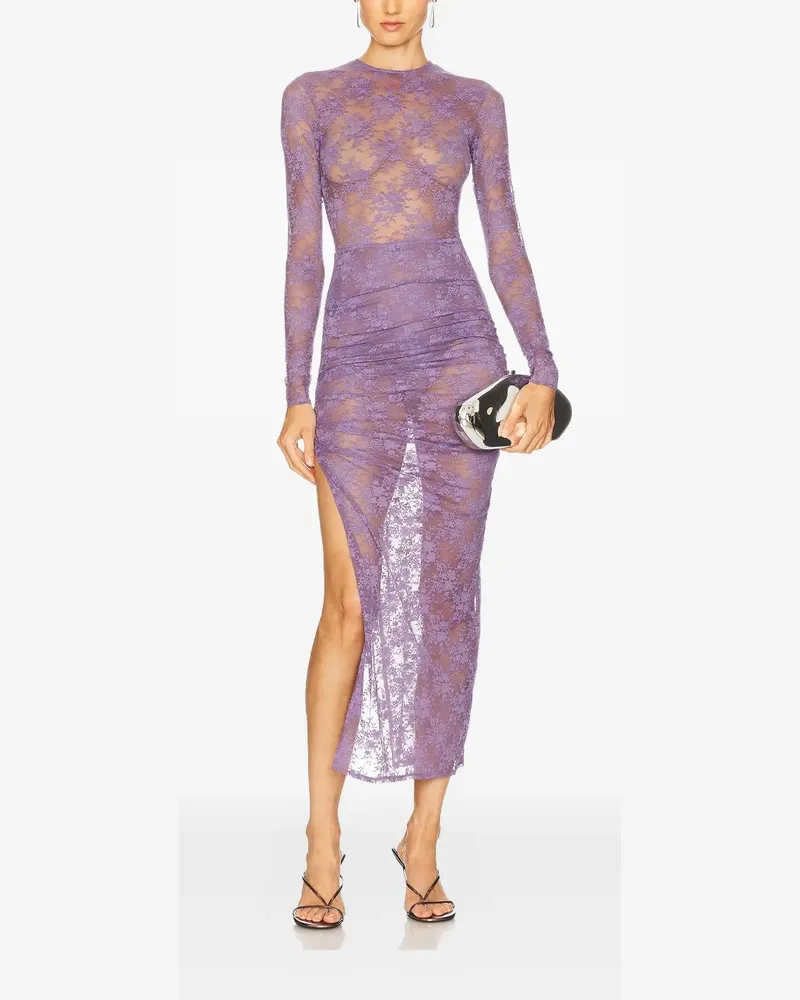 Alex Perry Maxikleid mit Spitzenschlitz - Violett Violett
