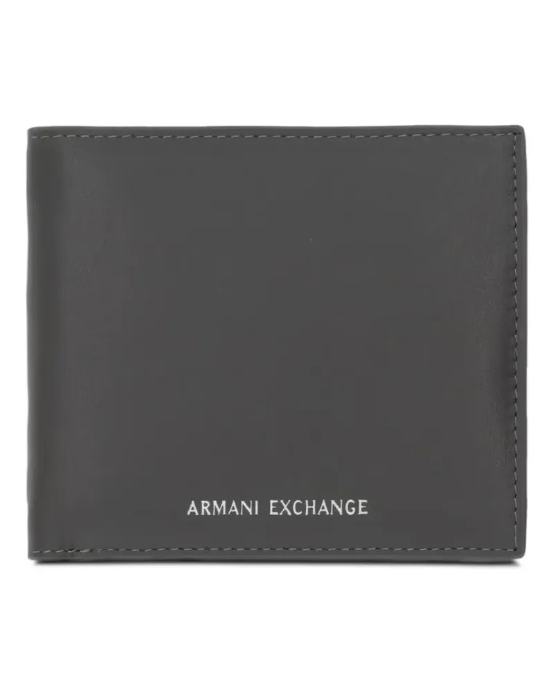 Armani Exchange logo-lettering bi-fold wallet - Grau Grau