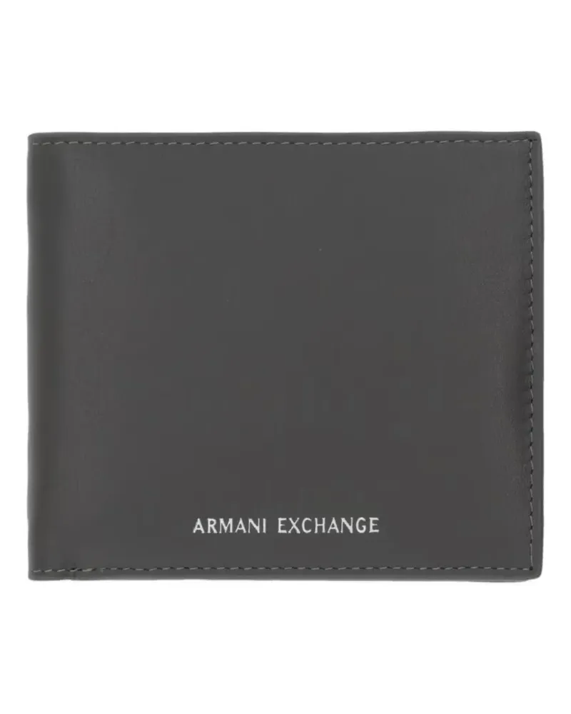 Armani Exchange logo-lettering bi-fold wallet - Grau Grau