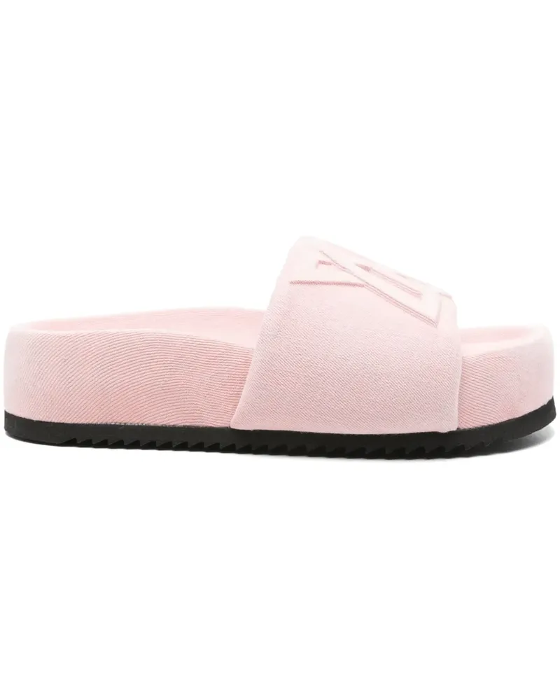 Vic Matié Pantoletten mit Logo-Prägung - Rosa Rosa