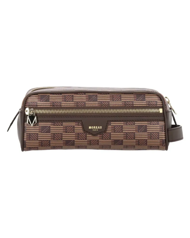 Moreau Paris Clutch mit Logo-Stempel - Braun Braun