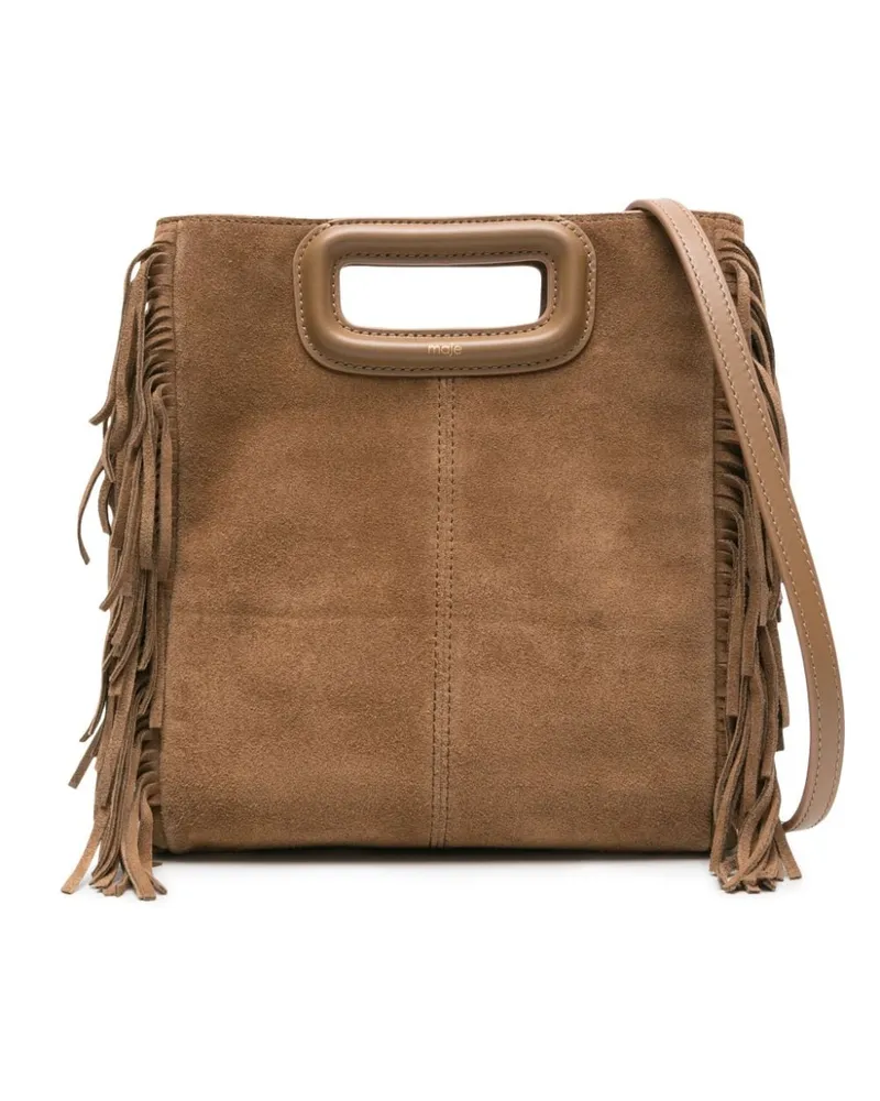 Maje Handtasche mit Fransen - Braun Braun