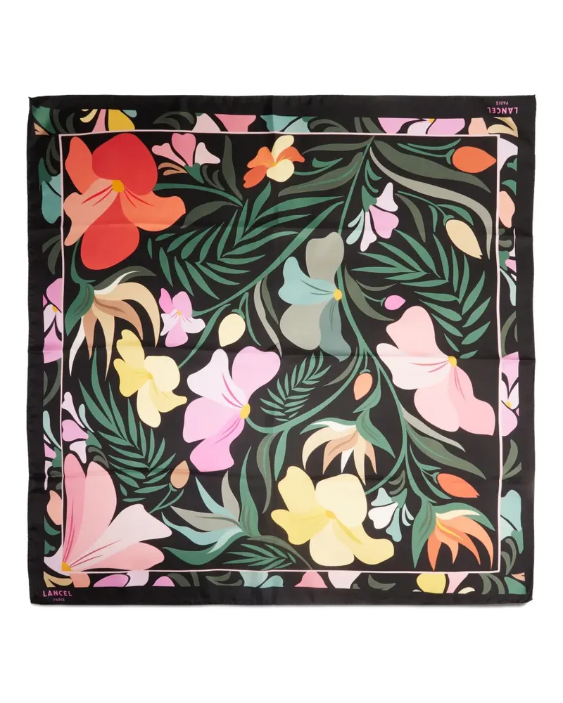 Lancel Reve de Fleurs Seidenschal - Schwarz Schwarz