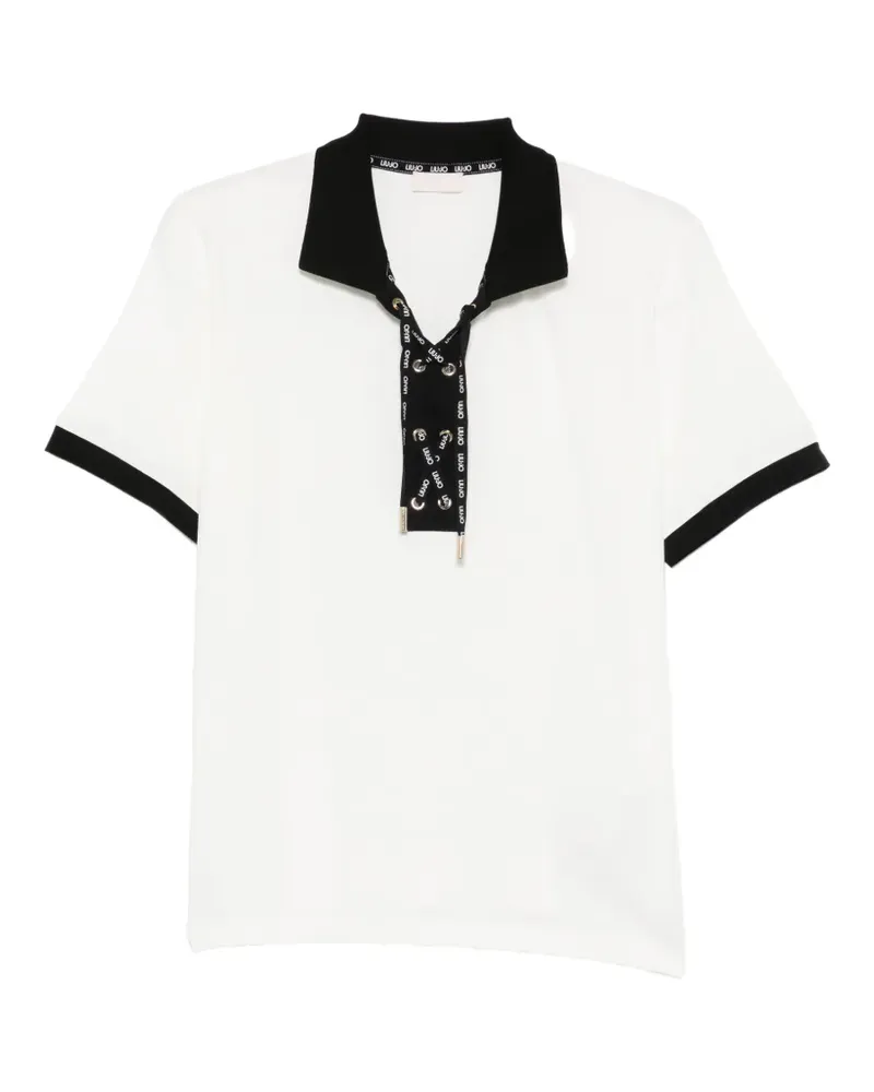 Liu Jo lace-up polo top - Weiß Weiß