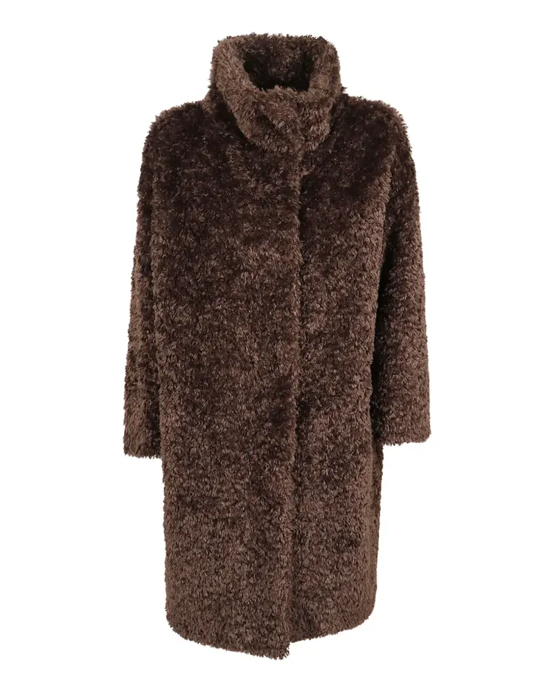 Herno faux-fur funnel-neck coat - Braun Braun