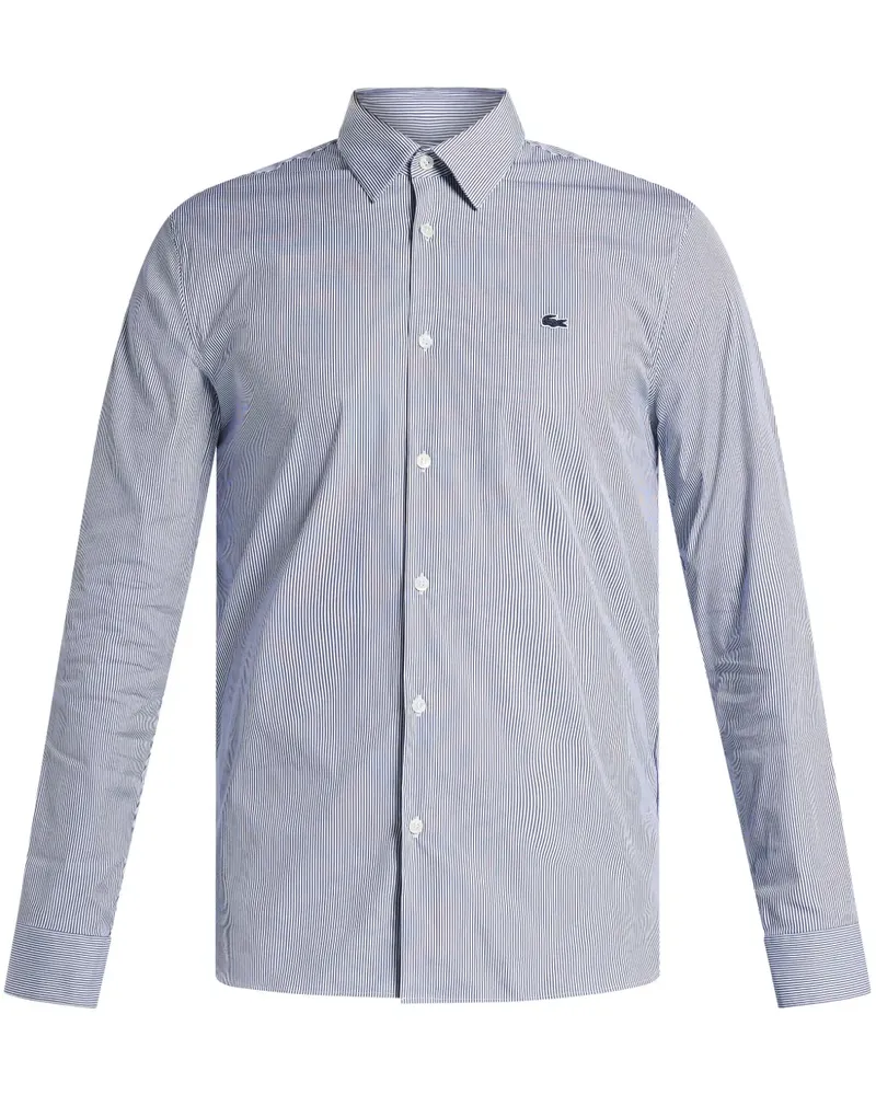 Lacoste Gestreiftes Hemd aus Popeline - Blau Blau