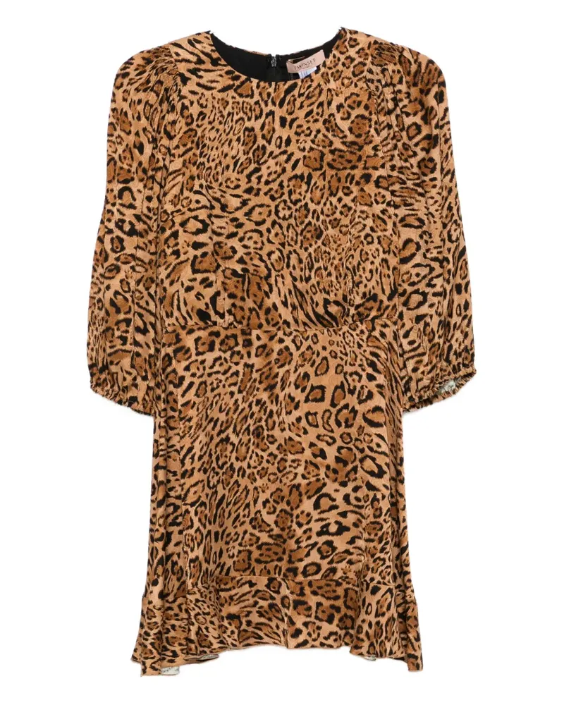 Twin-Set Minikleid mit Leoparden-Print - Braun Braun