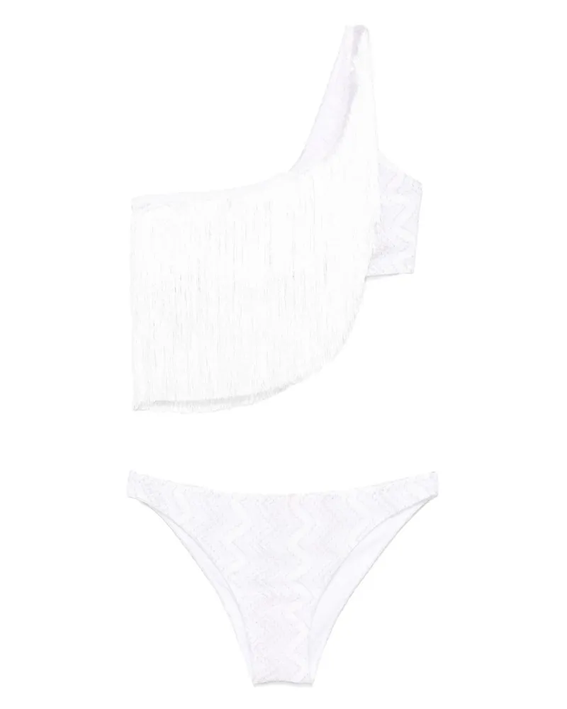 Missoni One-Shoulder-Bikini mit Fransen - Weiß Weiß