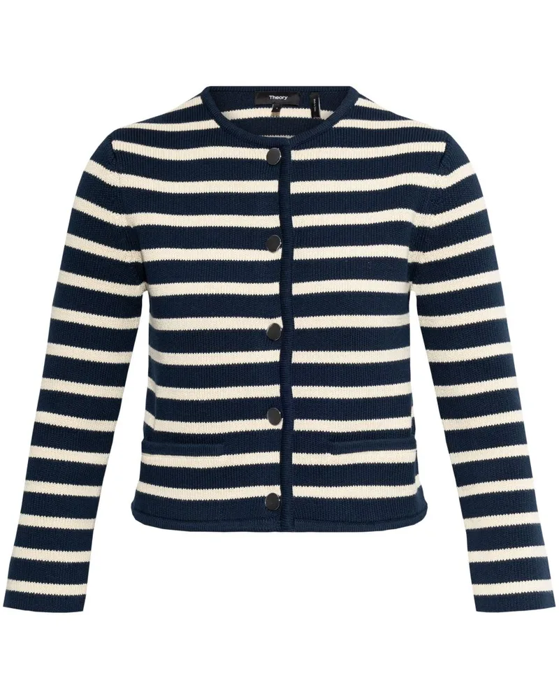 Theory Gestreifter Cardigan - Blau Blau