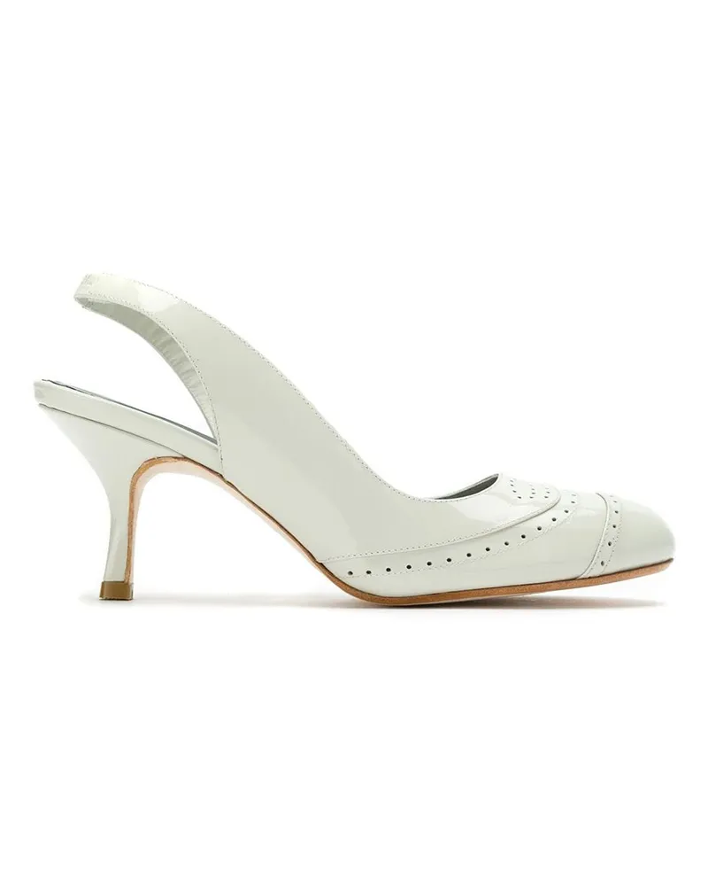 Sarah Chofakian Pumps aus Leder - Weiß Weiß