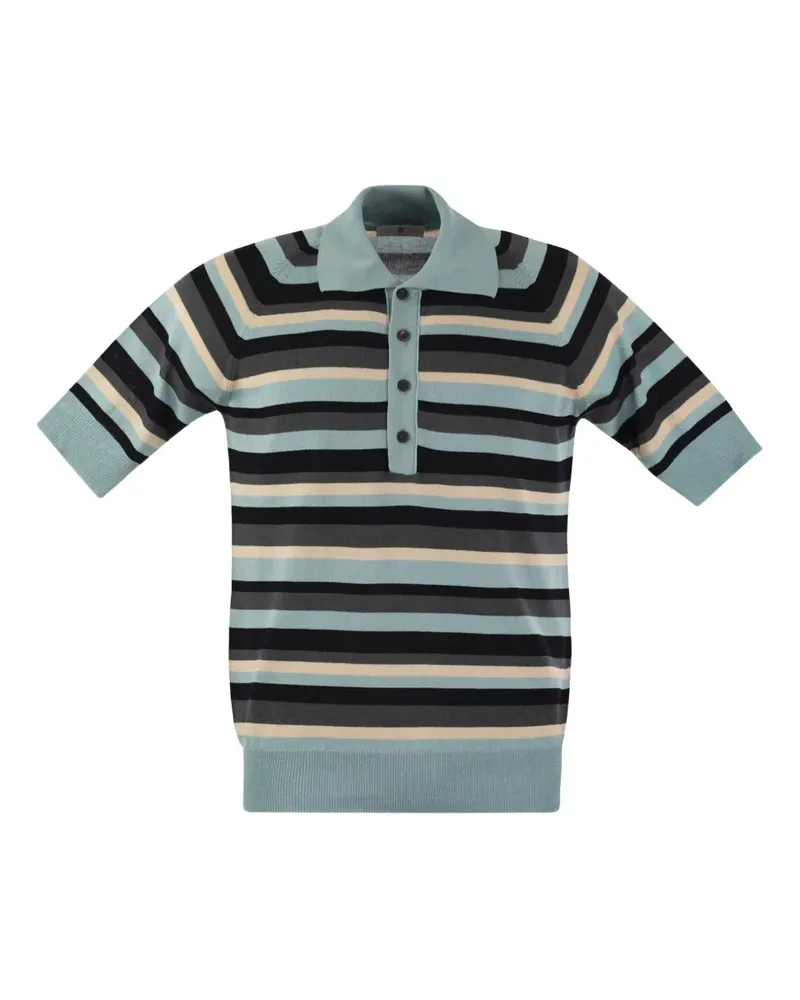 PT TORINO Gestreiftes Poloshirt - Blau Blau