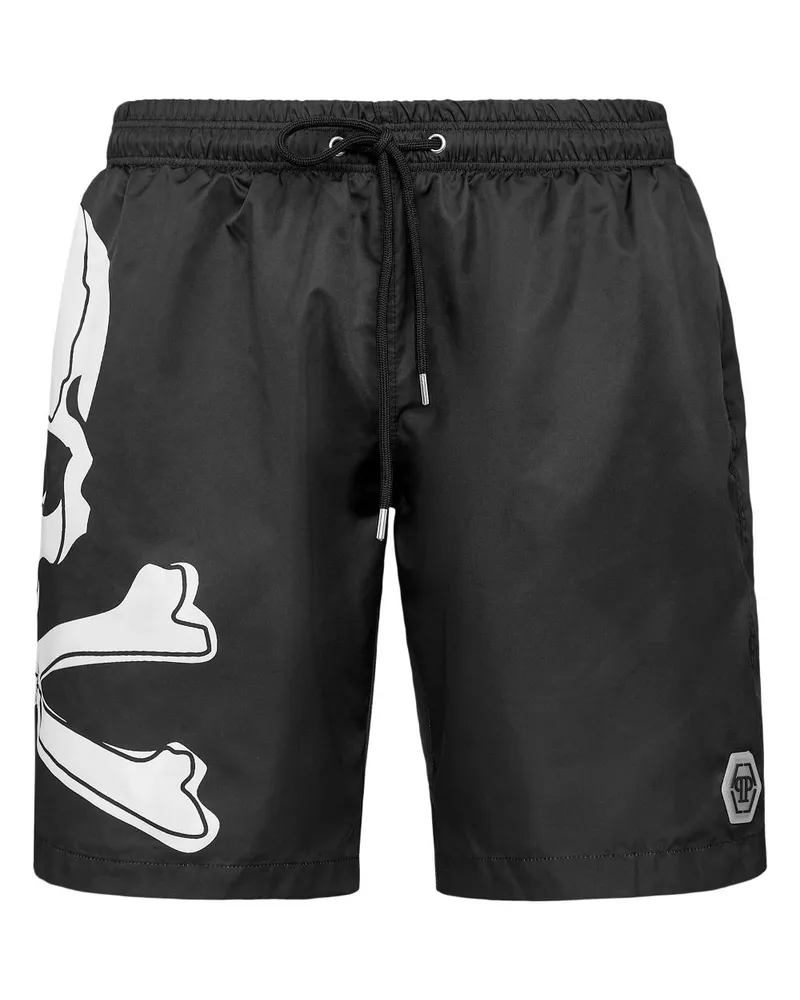 Philipp Plein Skull & Bones Badeshorts - Schwarz Schwarz