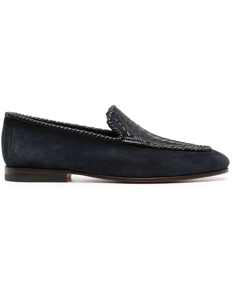 Santoni Gough Loafer mit Webmuster - Blau Blau