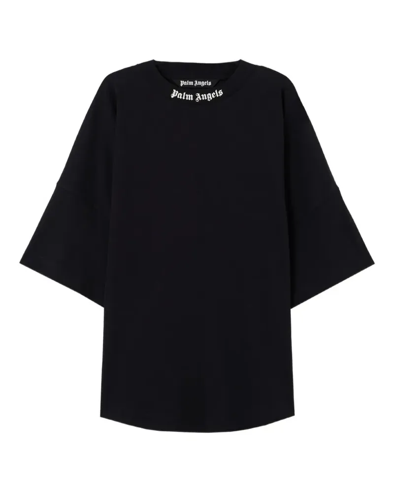 Palm Angels Oversized-T-Shirt mit Logo - Schwarz Schwarz