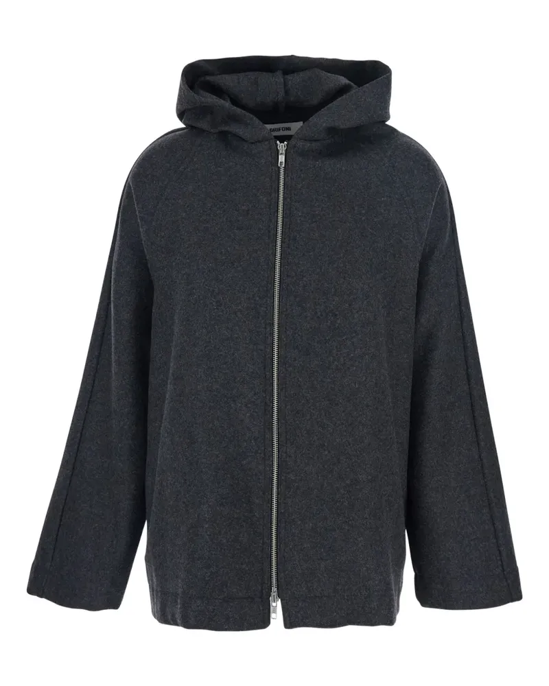 Mauro Grifoni hooded zip oversized jacket - Grau Grau