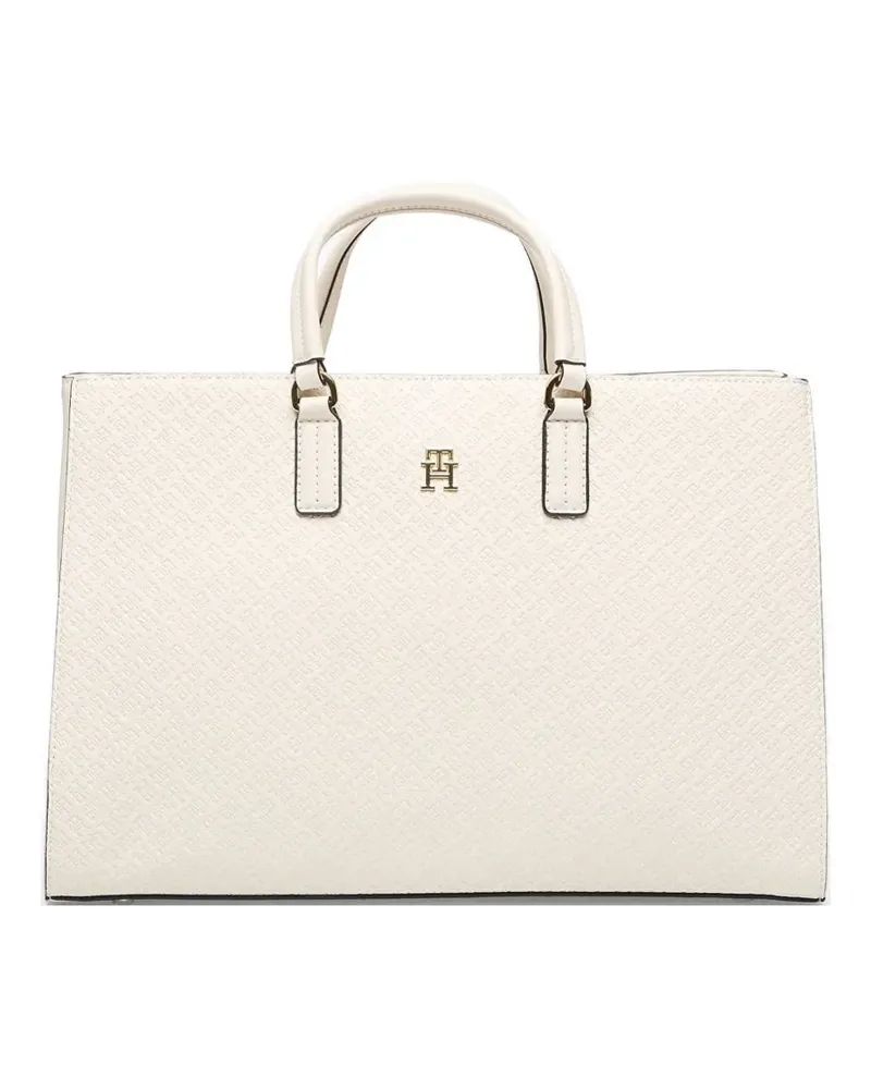 Tommy Hilfiger monogram-embossed tote bag - Nude Nude