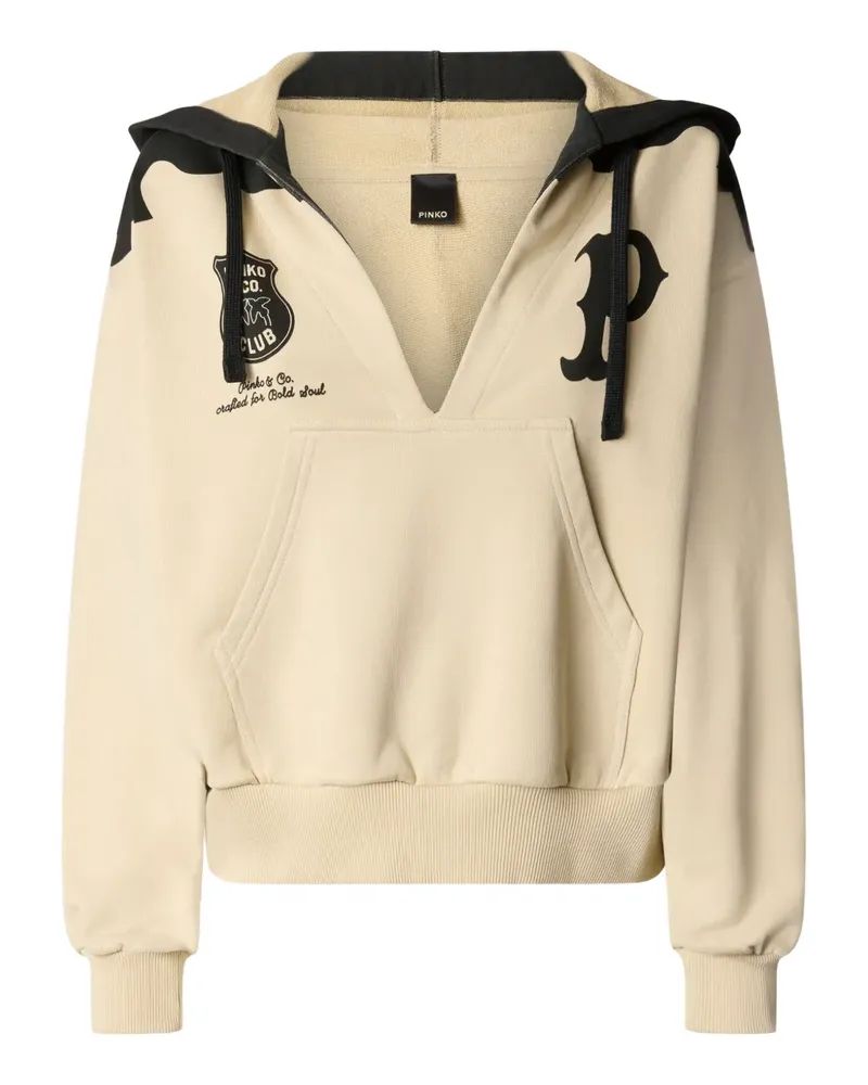 Pinko Hoodie mit V-Ausschnitt - Nude Nude
