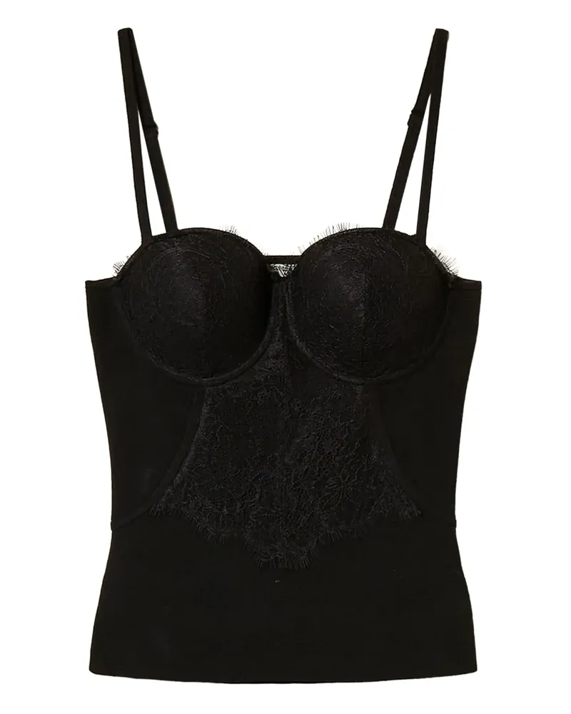 Twin-Set Top mit Herzausschnitt - Schwarz Schwarz