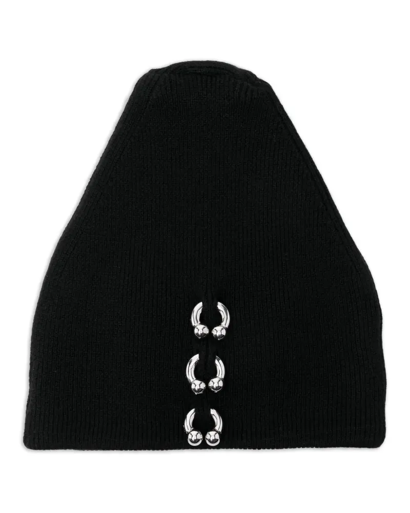 Melitta Baumeister Beanie mit Kettendetail - Schwarz Schwarz
