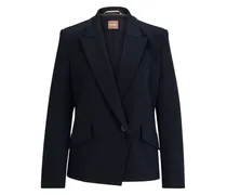 Einreihiger Blazer mit versetztem Verschluss - Blau