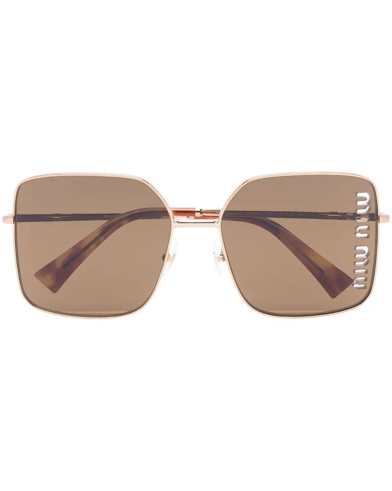 Miu Miu Eckige Sonnenbrille - Gold Gold