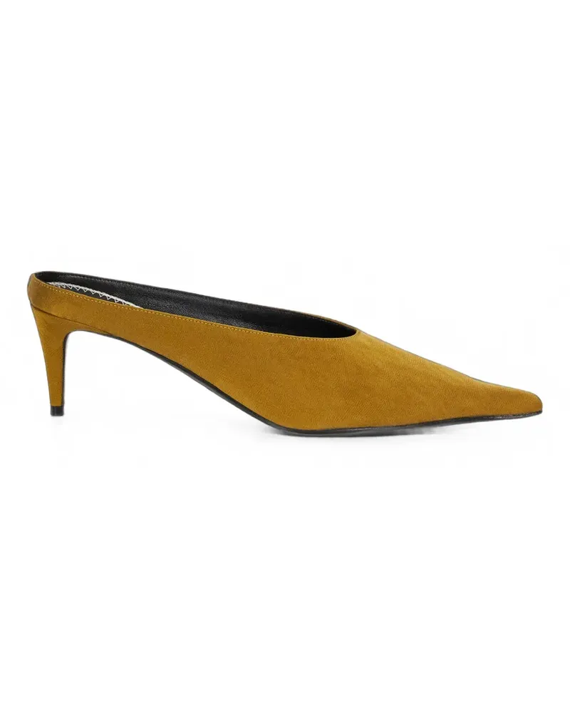 Magda Butrym pointed-toe suede mules - Gelb Gelb