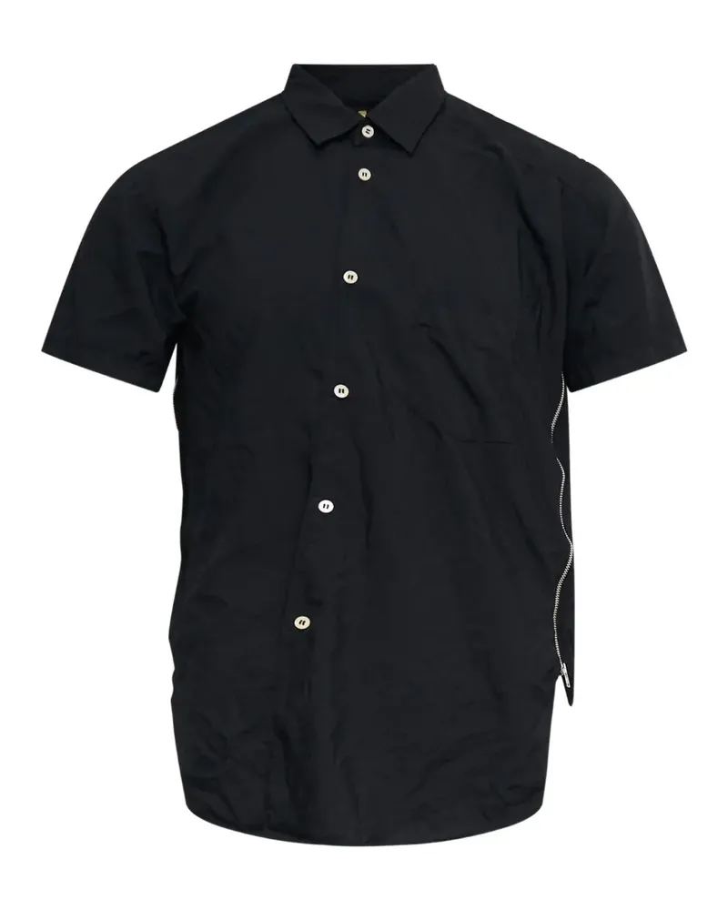 Comme des Garçons zip-detail short-sleeve shirt - Schwarz Schwarz