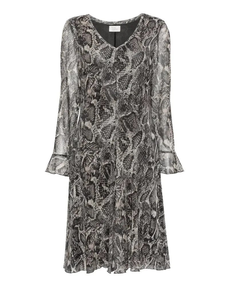 Vera Mont Langarm-Midikleid mit Schlangenmuster - Grau Grau