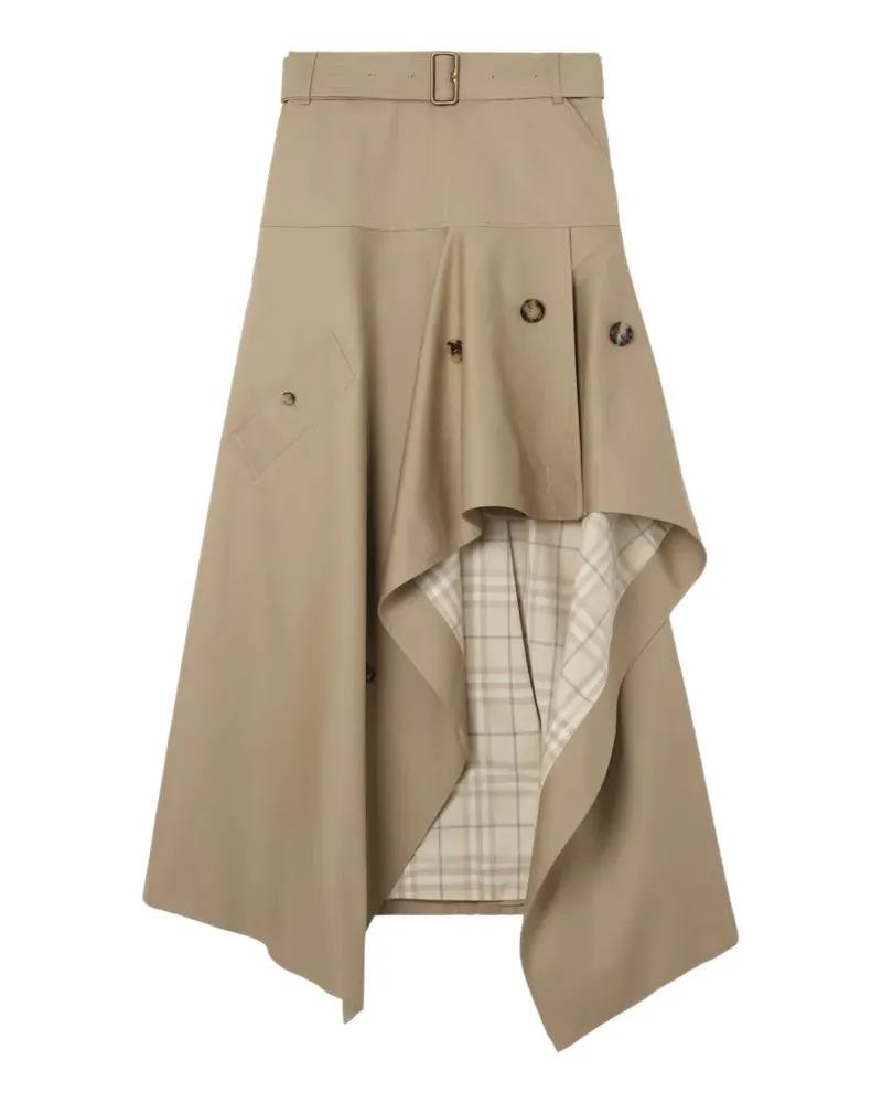 Burberry Asymmetrischer Gabardine-Rock - Nude Nude