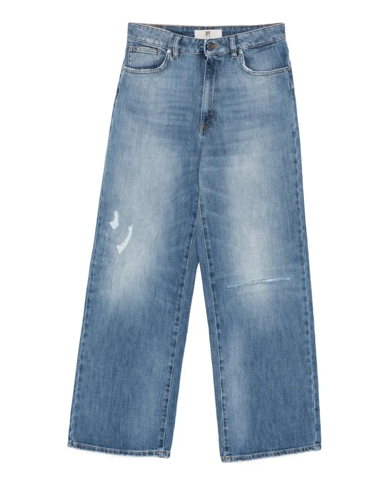 PT TORINO Miley distressed-detail wide-leg jeans - Blau Blau