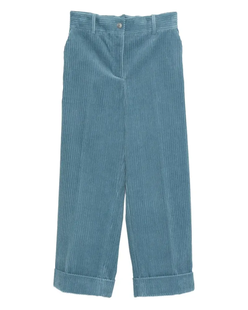 P.A.R.O.S.H. corduroy cuffed trousers - Blau Blau