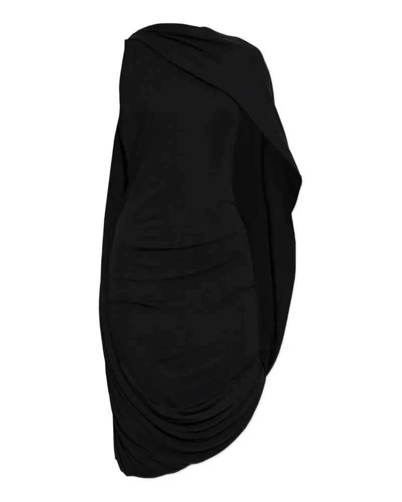 Alexander Wang asymmetric draped midi dress - Schwarz Schwarz