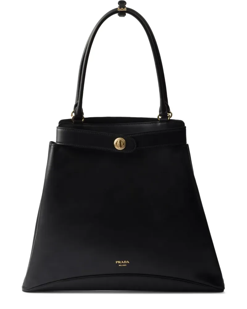 Prada Shopper mit Logo-Stempel - Schwarz Schwarz